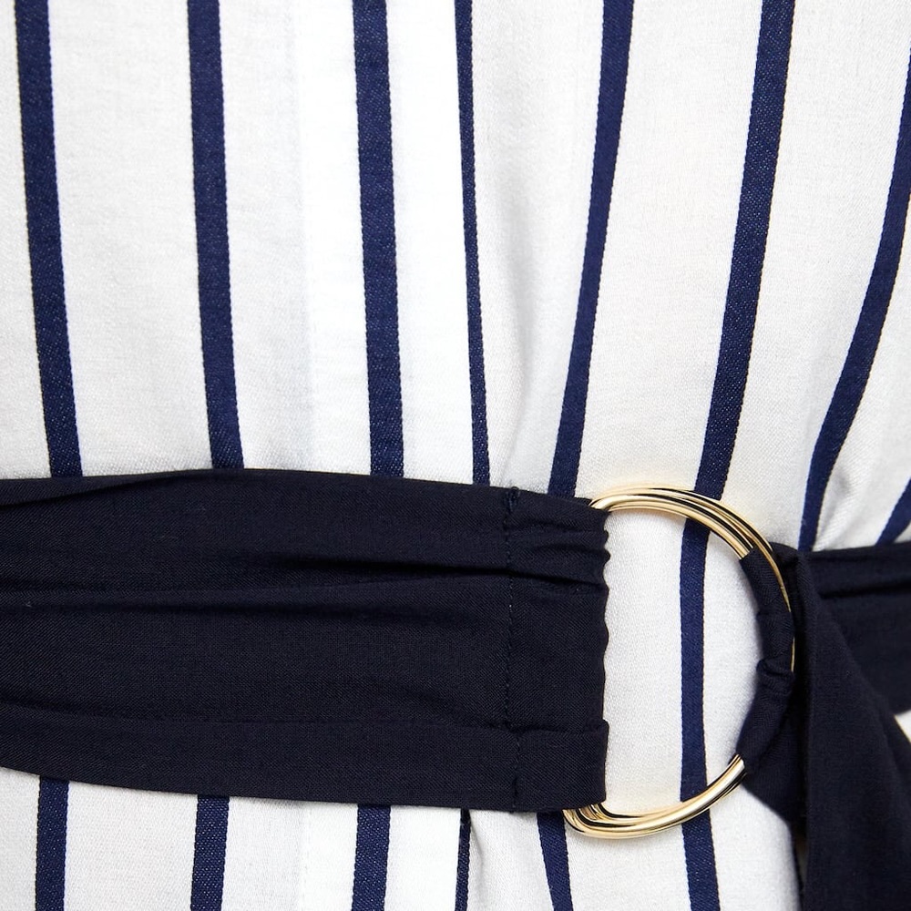 NWT Zara Black White Striped Shirt Dress - Picture 6 of 8